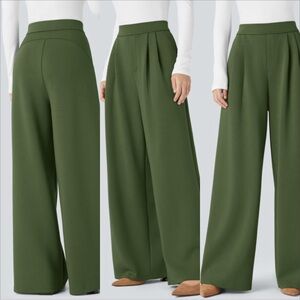 HALARA Women's Wide Leg Pants - Olive Green